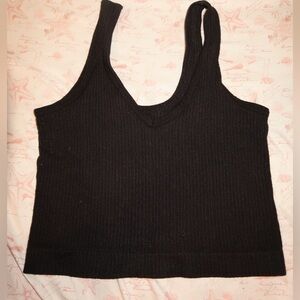 Black Ribbed Women's Tank Top